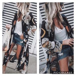 🆕Boho fall printed long kimono